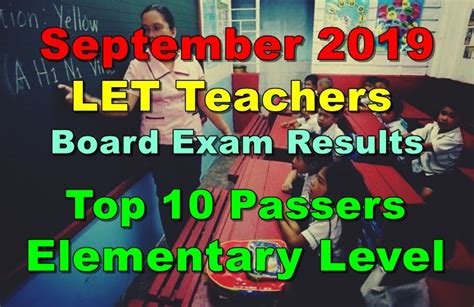 LIST OF PASSERS: September 2019 LET Results Teachers Board Exam.